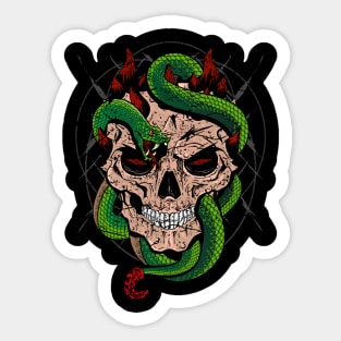 Skull with snake Sticker